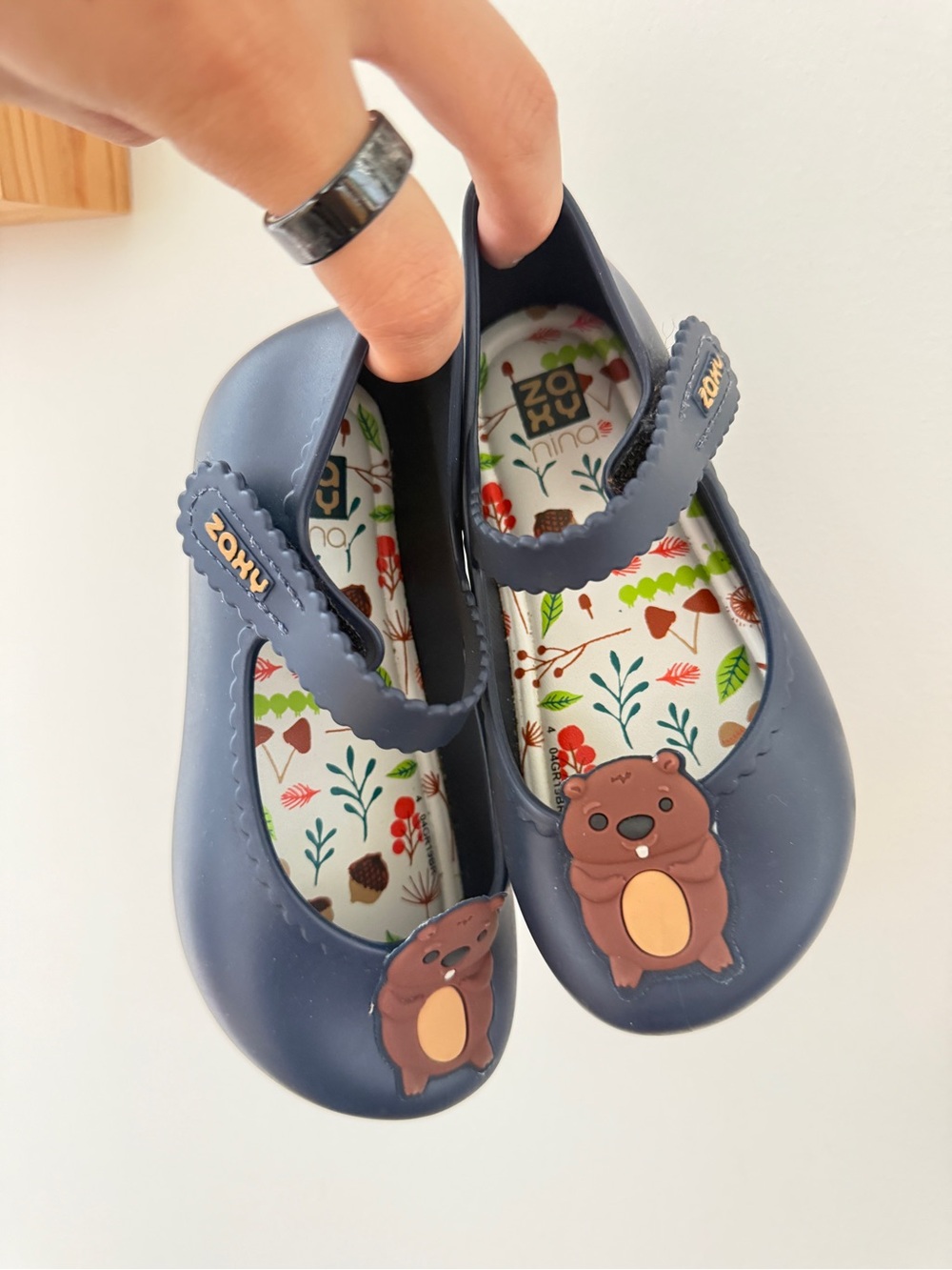 ZAXY-US10 Kids Navy Bear Mary Jane Shoes